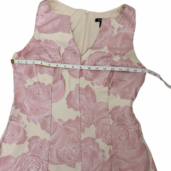 Roz & Ali Pink and Cream Floral Midi Dress Sz 8 - Picture 3 of 5